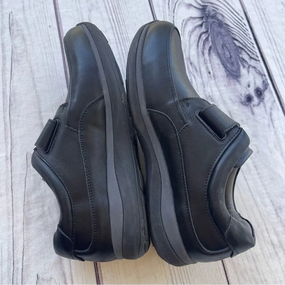 Propet Parker Black Leather Casual Comfort Shoes Mens‎ Size 10  Strap MCA033L